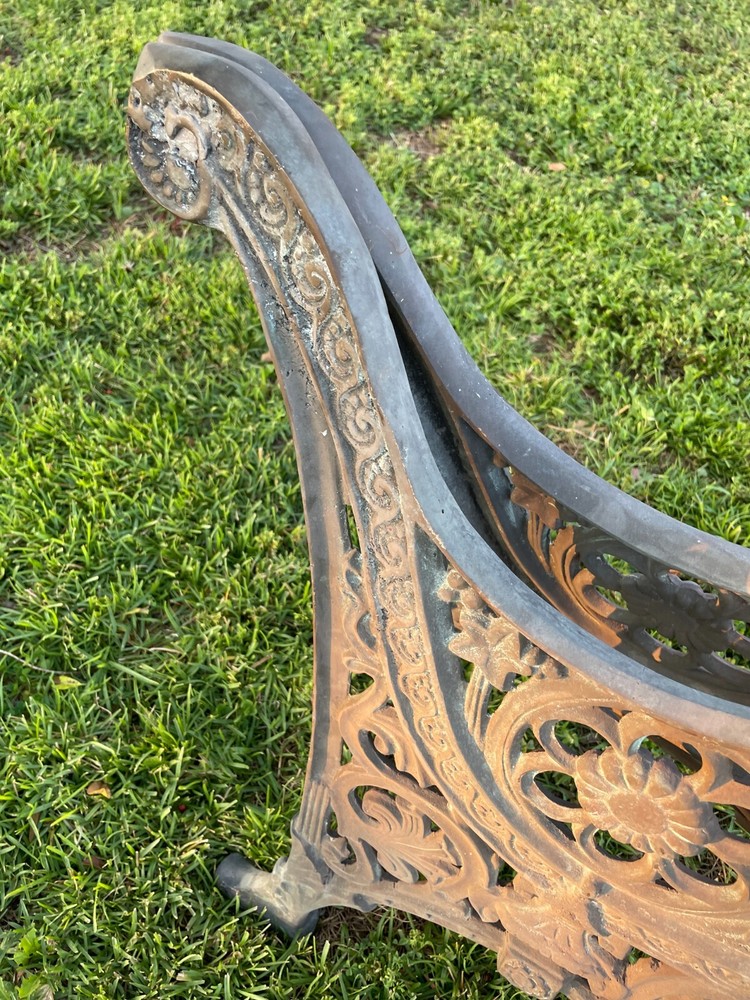 Vintage Solid Brass Bench Ends One Pair