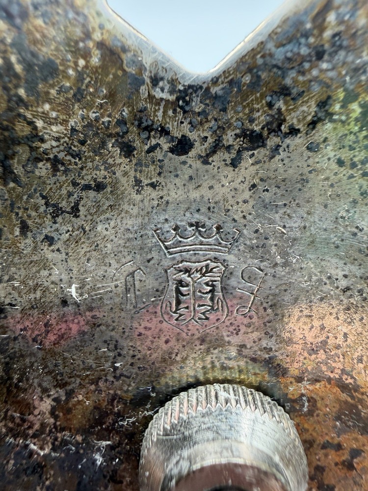 Antique Victorian Silverplate Double Shell Dish Crown Shield Mark Bonbon Nut