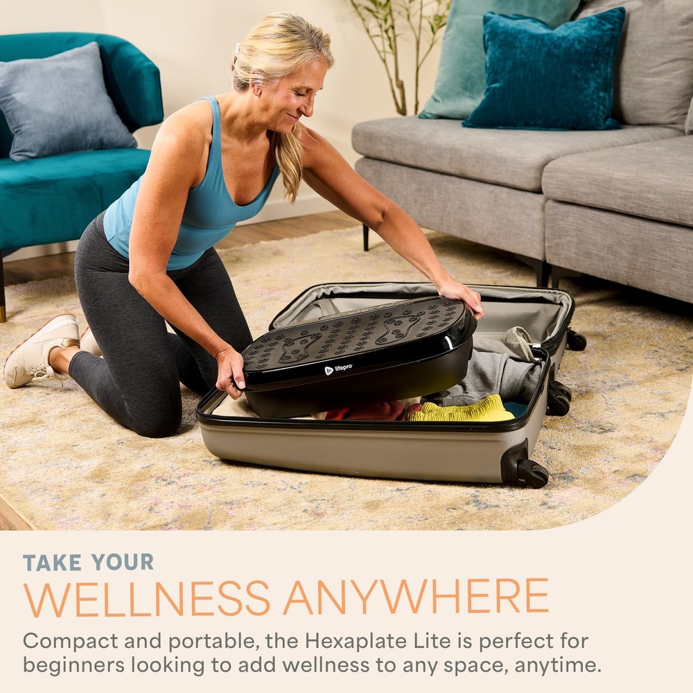 HexaPlate Lite Vibration Plate Exercise Machine with Magnetic Acupoints - Ful...