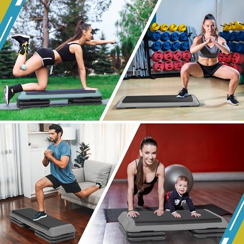 43 inch Aerobic Exercise Step Platform Adjustable Height Stepper Exercise Workou