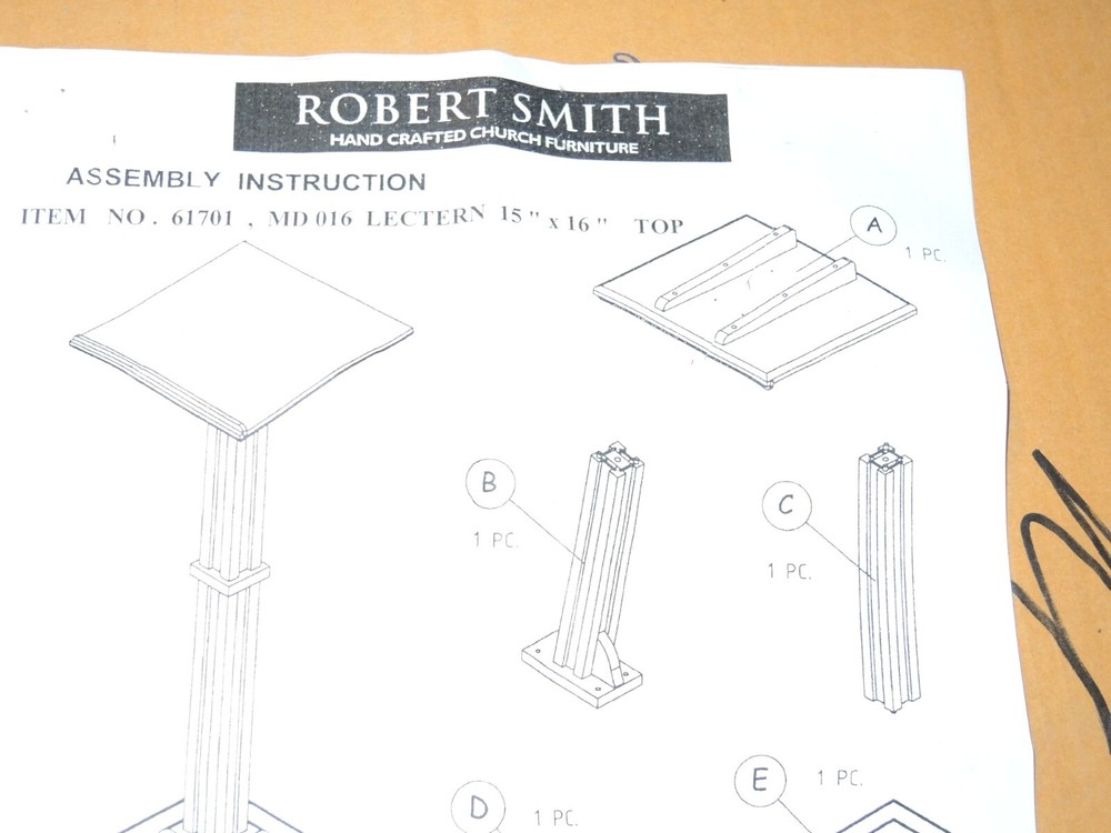 NIB - Robert Smith Standing Lectern / Podium - Walnut - MD016NB