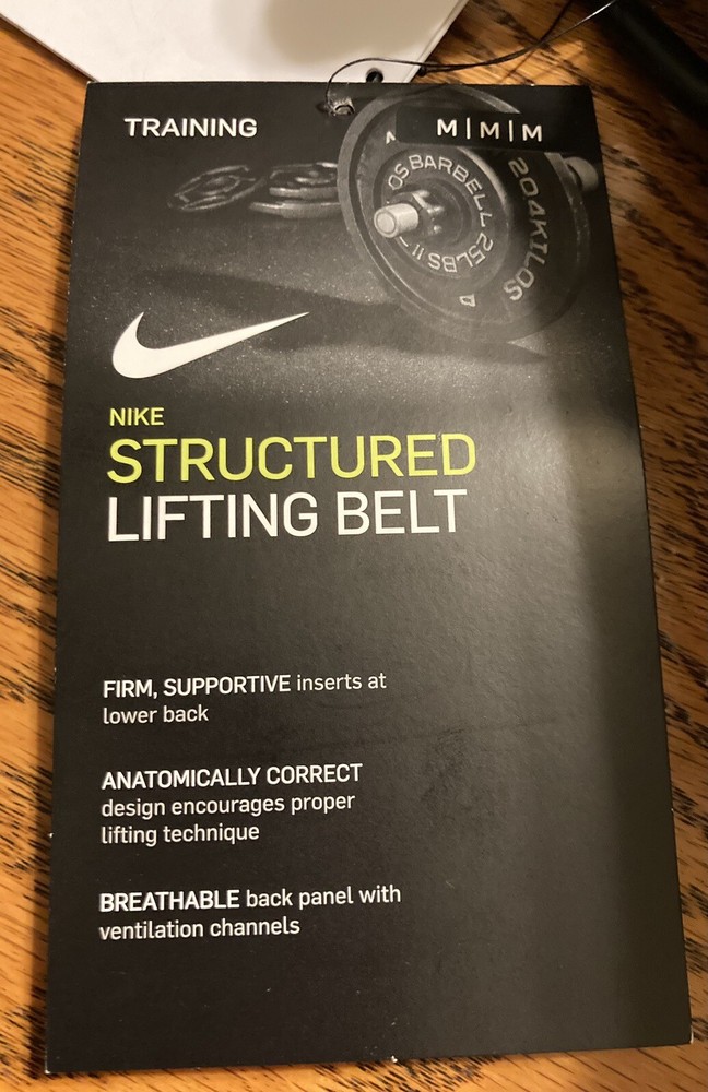 NEW Nike Structured Lifting Belt | Size: M Black - NWT!