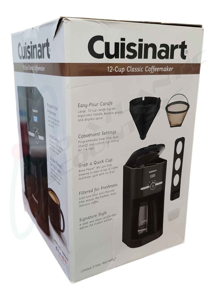Cuisinart Classic 12-Cup Programmable Coffeemaker, Black, DCC-1120BKNAS