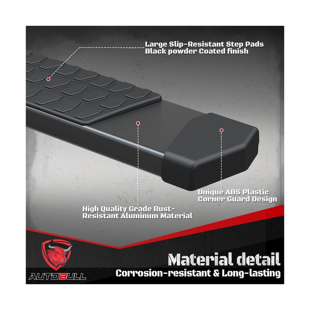 6 Inches Double & Extd Cab Running Boards Side Steps Compatible with 2019-202...