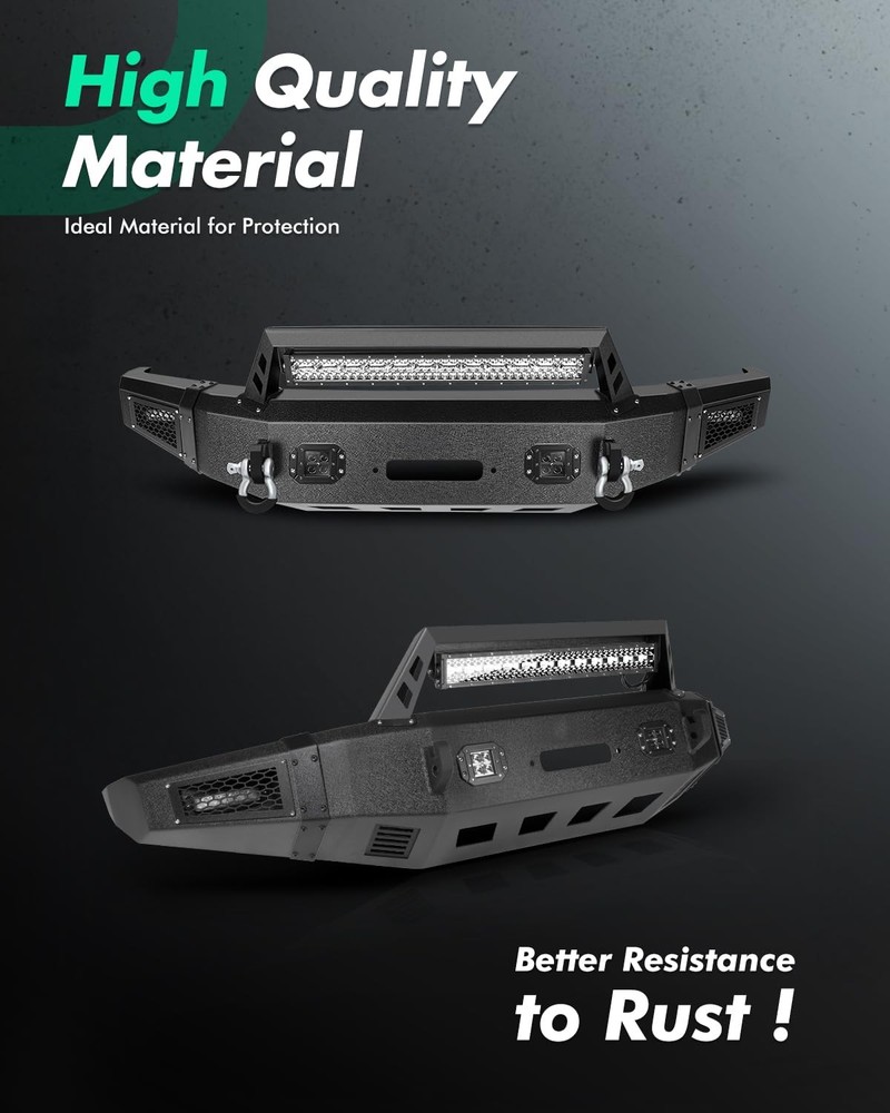 Front Bumper with Winch Plate LED Light F-150 2015-2017