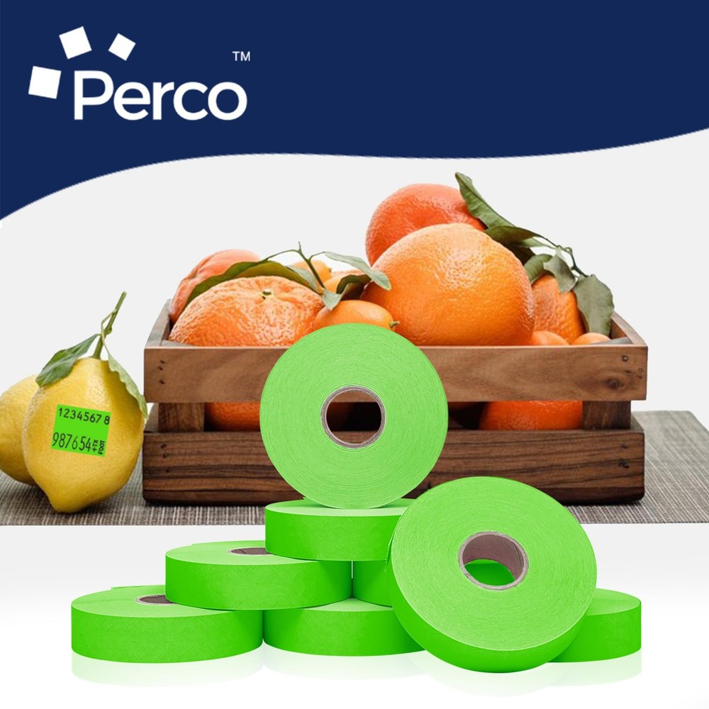 Perco Fluorescent Green Pricing Labels for 1 Sleeve,