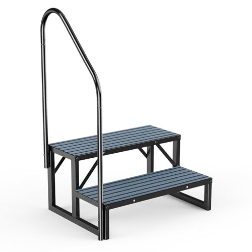 RV Steps Spa Steps with Handrail - 2 Step Hot Tub Steps 2 Steps with 1 Handrail