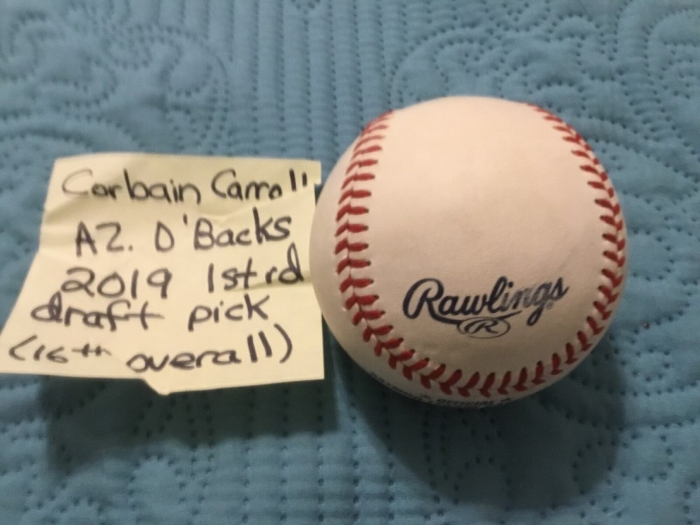 CORBAIN CARROLL SIGNED MNOR LEAGUE SIGNED BASEBALL/DIAMONDBACKS 2019 FIRST RD