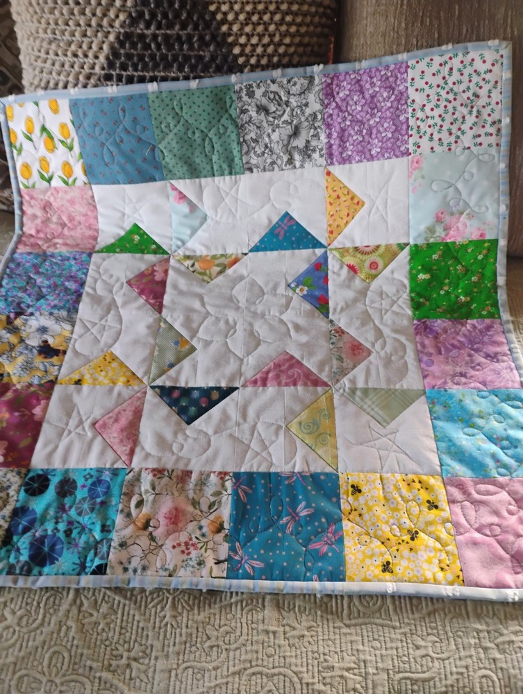 Handmade Quilted Spring Table Topper