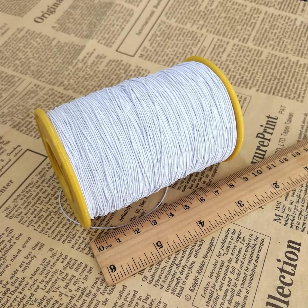 Amaney 500m 0.5mm White Elastic Cord Beading Threads Stretch String Fabric Cr...