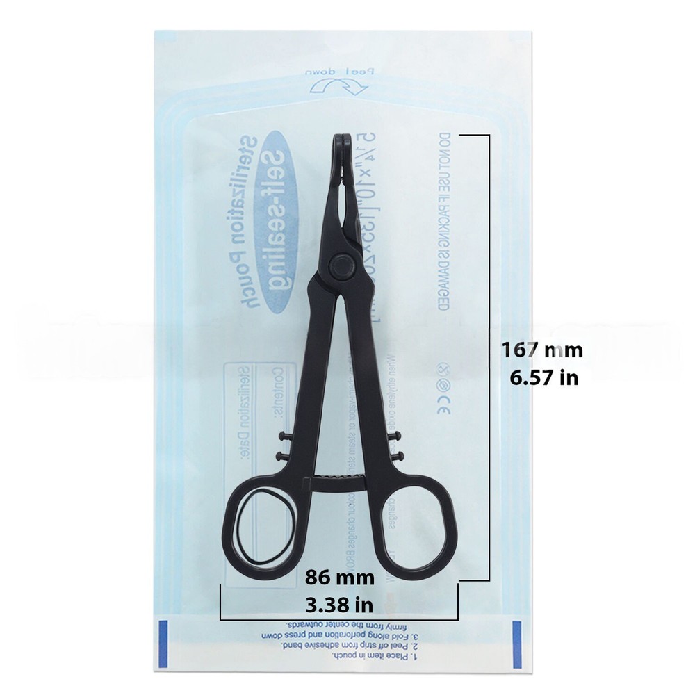 Sterile Rounded Slotted Forceps Piercing Clamp EO Gas Sterilized Eco Pack