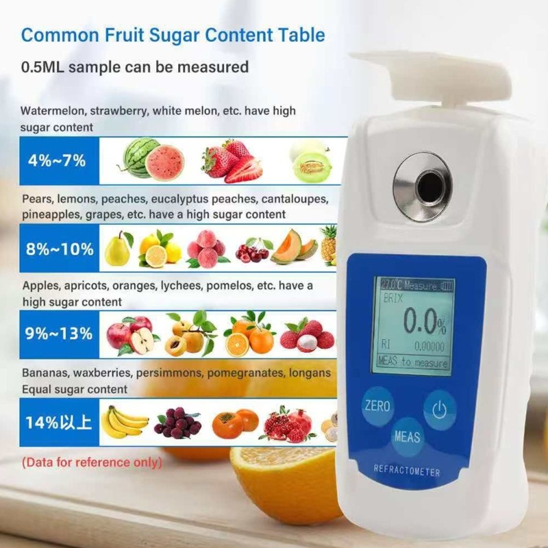 Handheld Digital Sugar Refractometer Battery Operated Backlight Screen Sugar