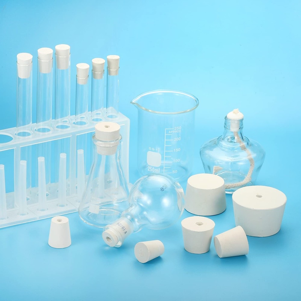 12 PCS 13-17mm White Solid Rubber Tapered Plug Test Tubes Bungs Stopper