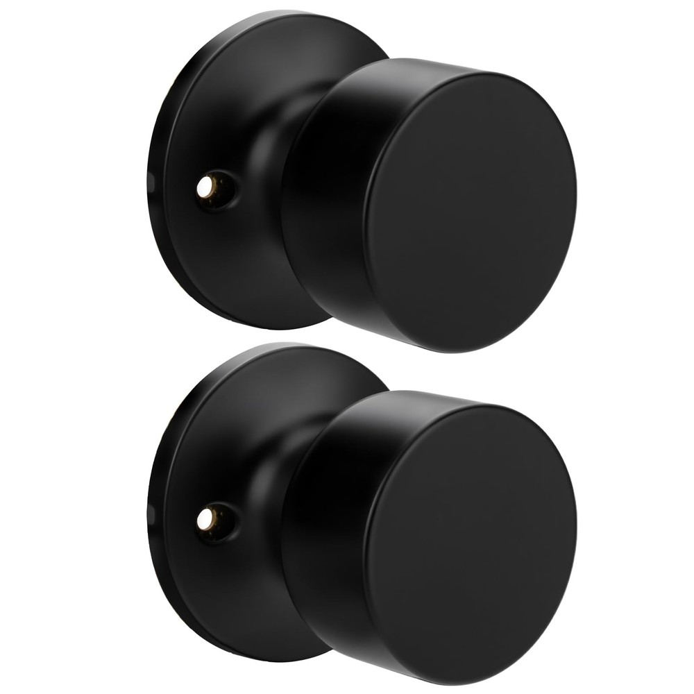 Goldenwarm 2 Pieces Black Dummy Door Knobs, - 1 Pack, Matte