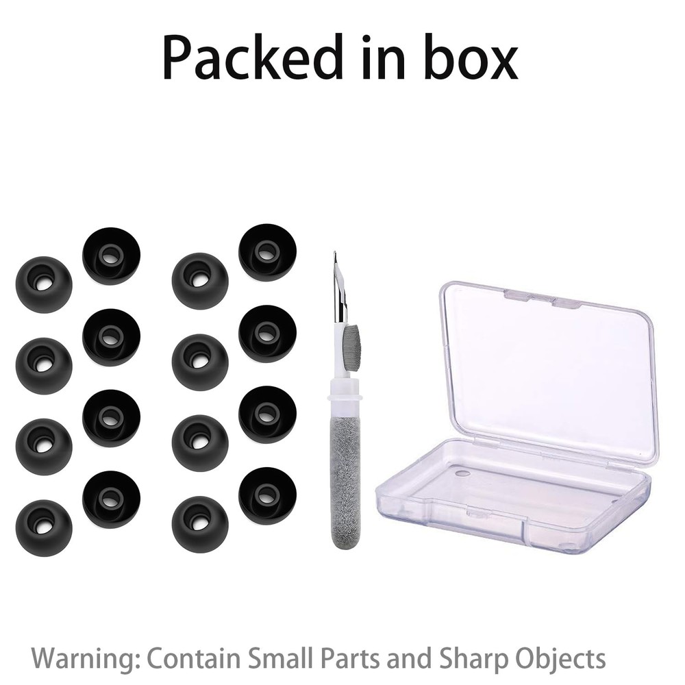 Vykyntow 8 Pairs Replacement Earbud Tips Compatible with TOZO Black
