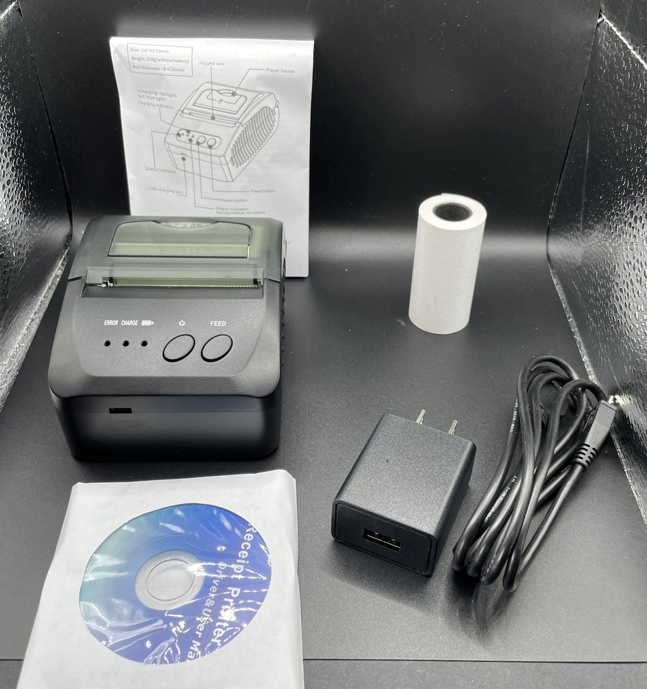 Rabbitpos Thermal printer and 50 - 2 1/4" x 50' Receipt Rolls