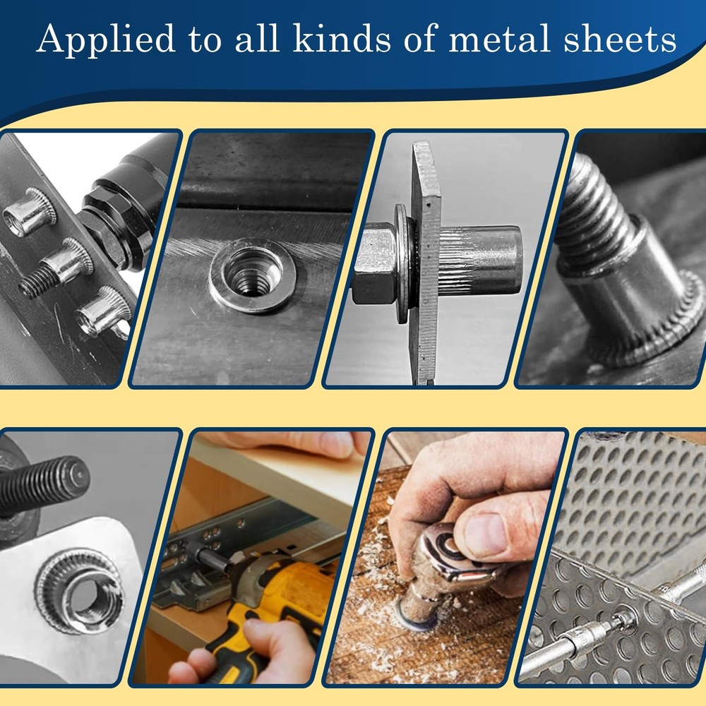 M5 Rivet Nuts 100Pcs 304 Stainless Steel Flat Head Rivnut Threaded Insert Nut