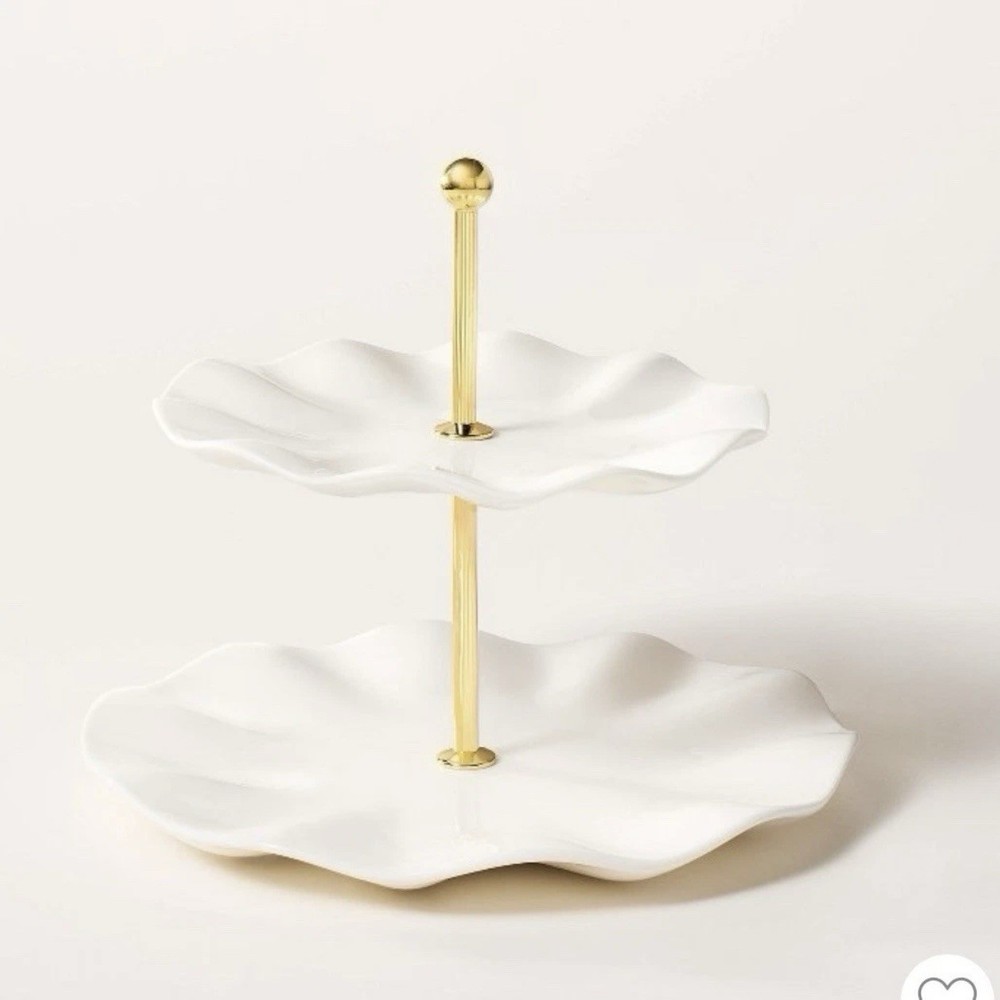 NEW KATE SPADE x Target Ruffled 2 Tier Serving Stand , Ceramic Serveware
