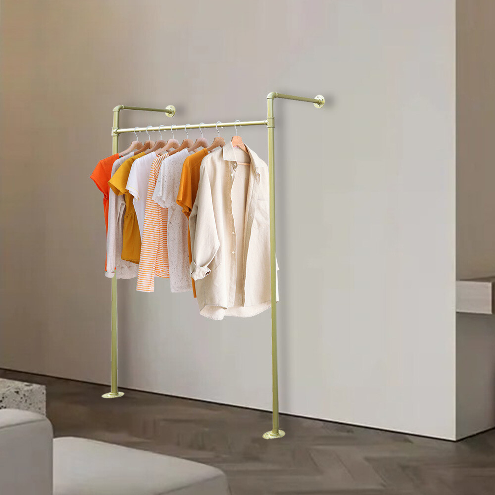 Pipe Clothes Rack Wall Mount Garment Closet Storage Rack Hanging Display Rack