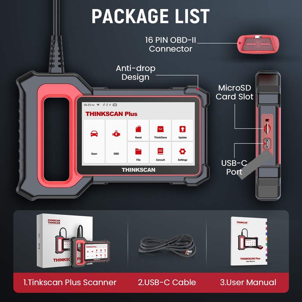 2026 Thinkscan Plus S7 Car Diagnostic OBD2 Reader Scanner Free Lifetime Update