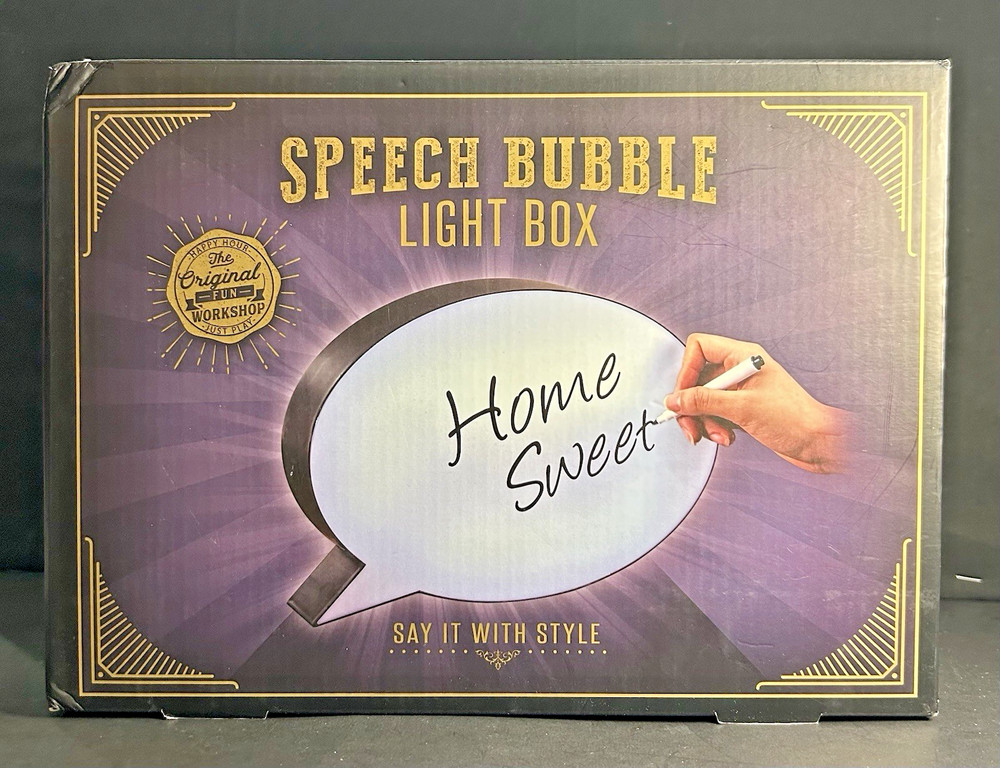Speech Bubble Message Board Light Box “Say It With Style” NIB