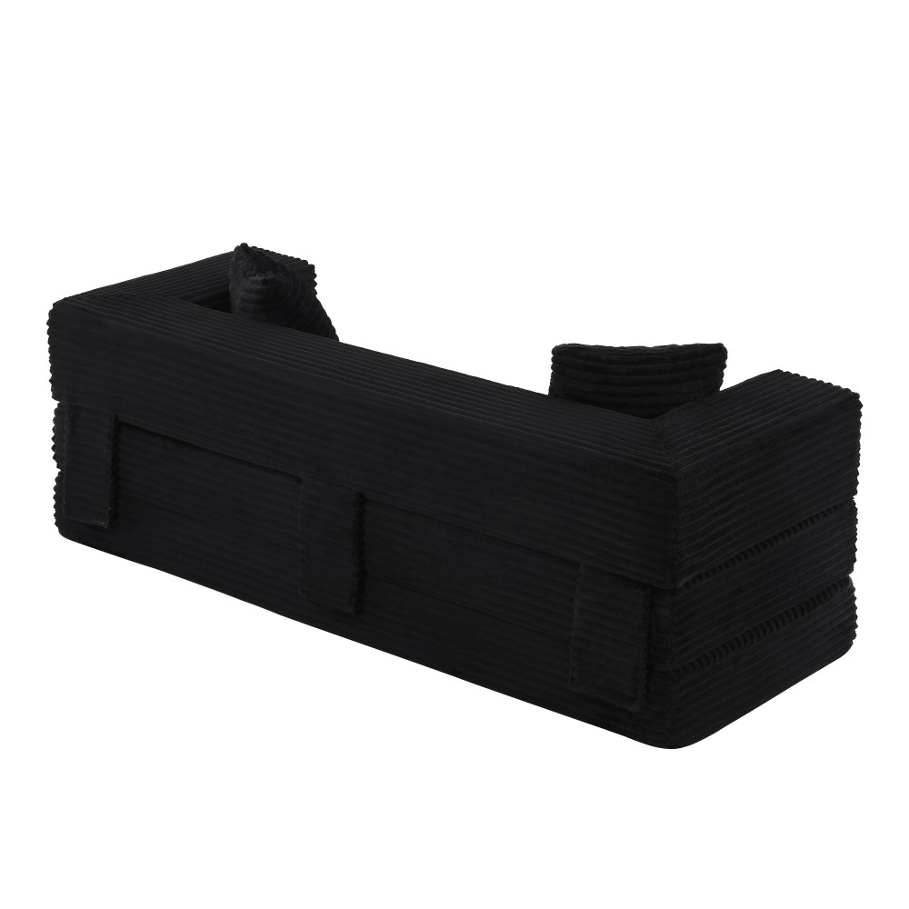 Modern Cord Sofa Classic Square Design, Unique Two-tier Design