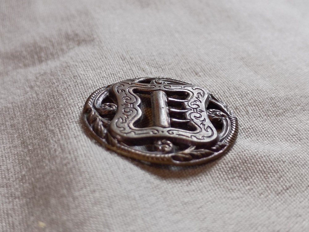 Antique Ornate Buckle Metal Button.