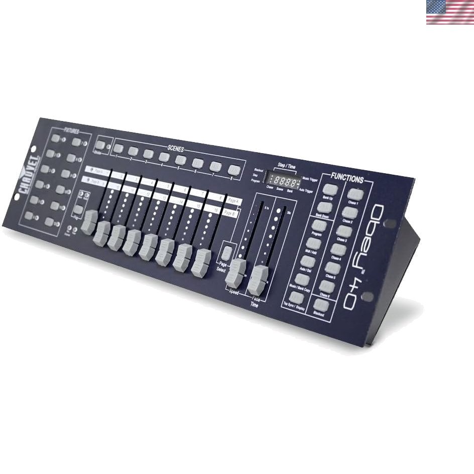 Compact OBEY40 DMX Controller with Reversible Sliders for Easy Adjustments