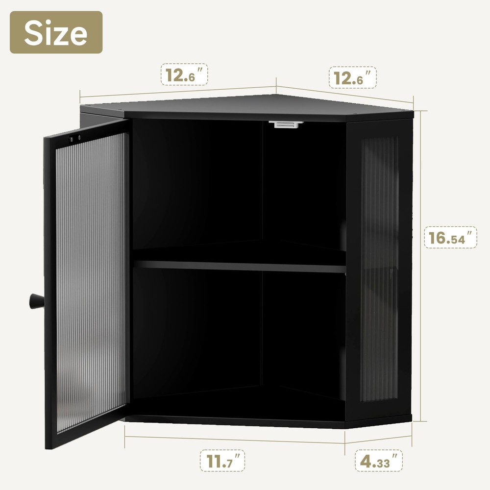 Vellzeyce Corner Bread Box for Kitchen Countertop,Double Extra Large, Black