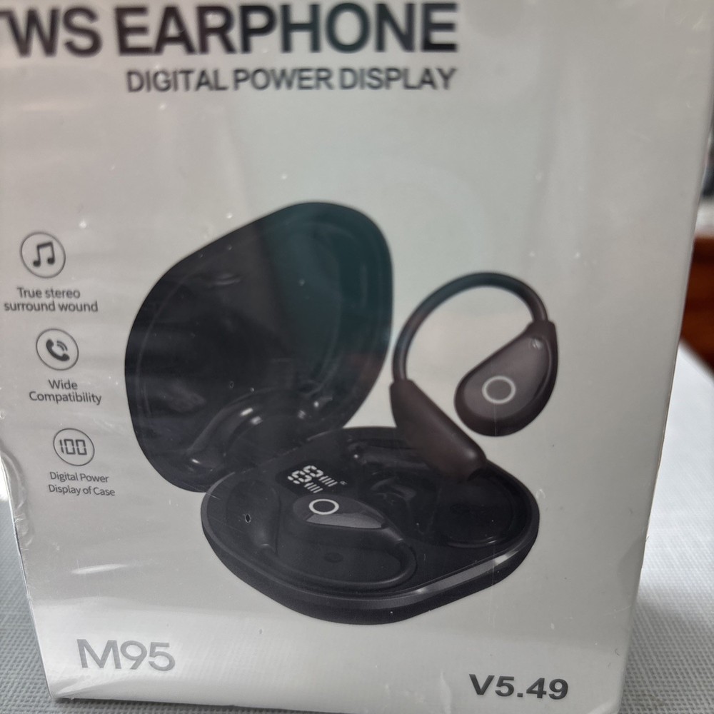 TWS Earphone Wireless Bluetooth Earbuds Digital Power Display Model M95 - Black
