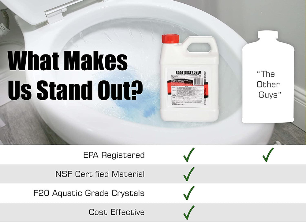 Root Destroyer – 2Lbs- Root Killer for Sewer & Pipe Lines- Stops New Growth – Sa