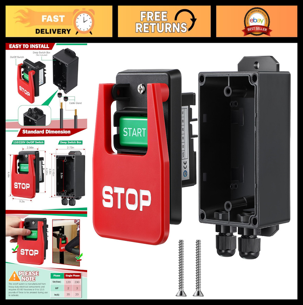120/230V Single Phase On/Off Paddle Switch - Efficient Safety Switch for Table S