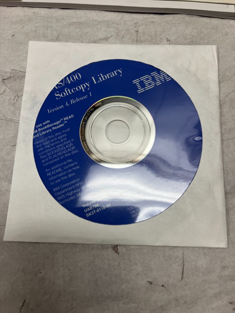 IBM AS/400 SOFTCOPY LIBRARY & INFORMATION CENTER Version 4 Release 1 Manuals CD