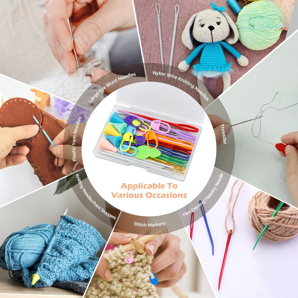 43 Pcs Yarn Needles Set, Assorted Yarn Needles Bent Tapestry Needle Weaving Need