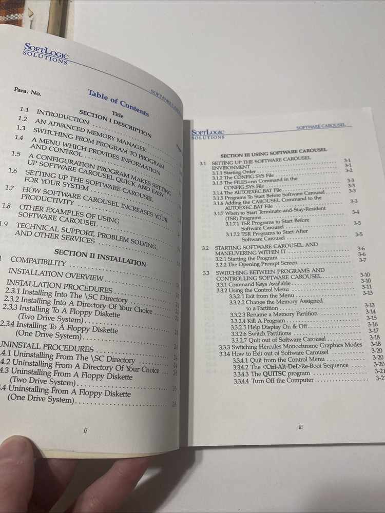 Software Carousel IBM SoftLogic Operating Instructions