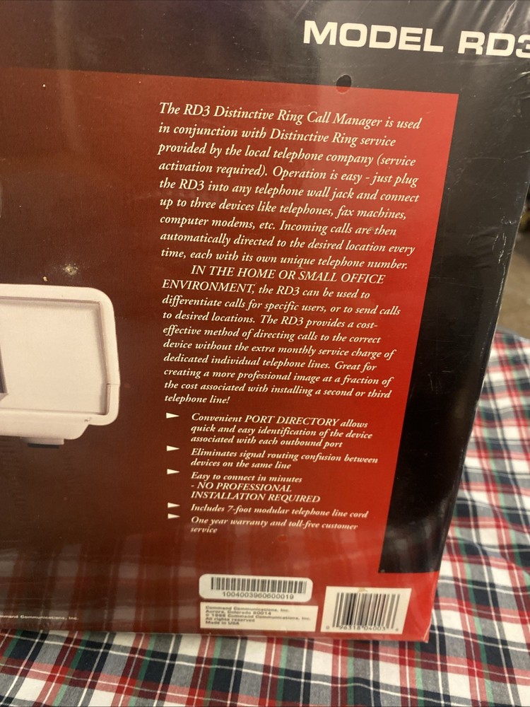 Command Communications RD 3 Call Manager New In Box 1996