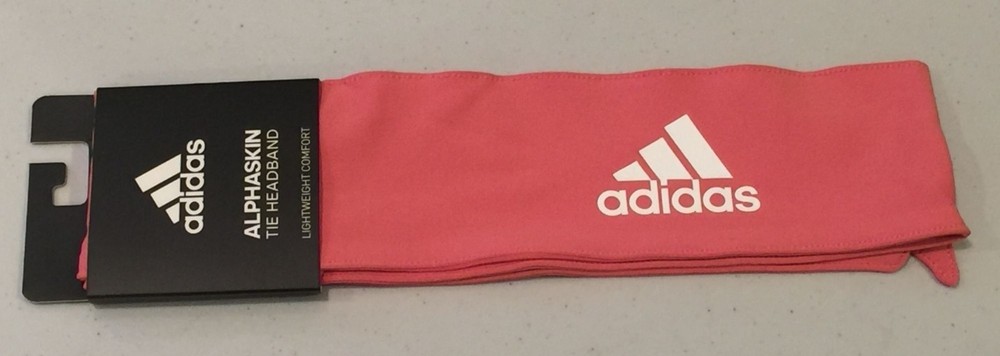 ADIDAS Alphaskin Tie Hazy Rose Headband Lightweight Comfort