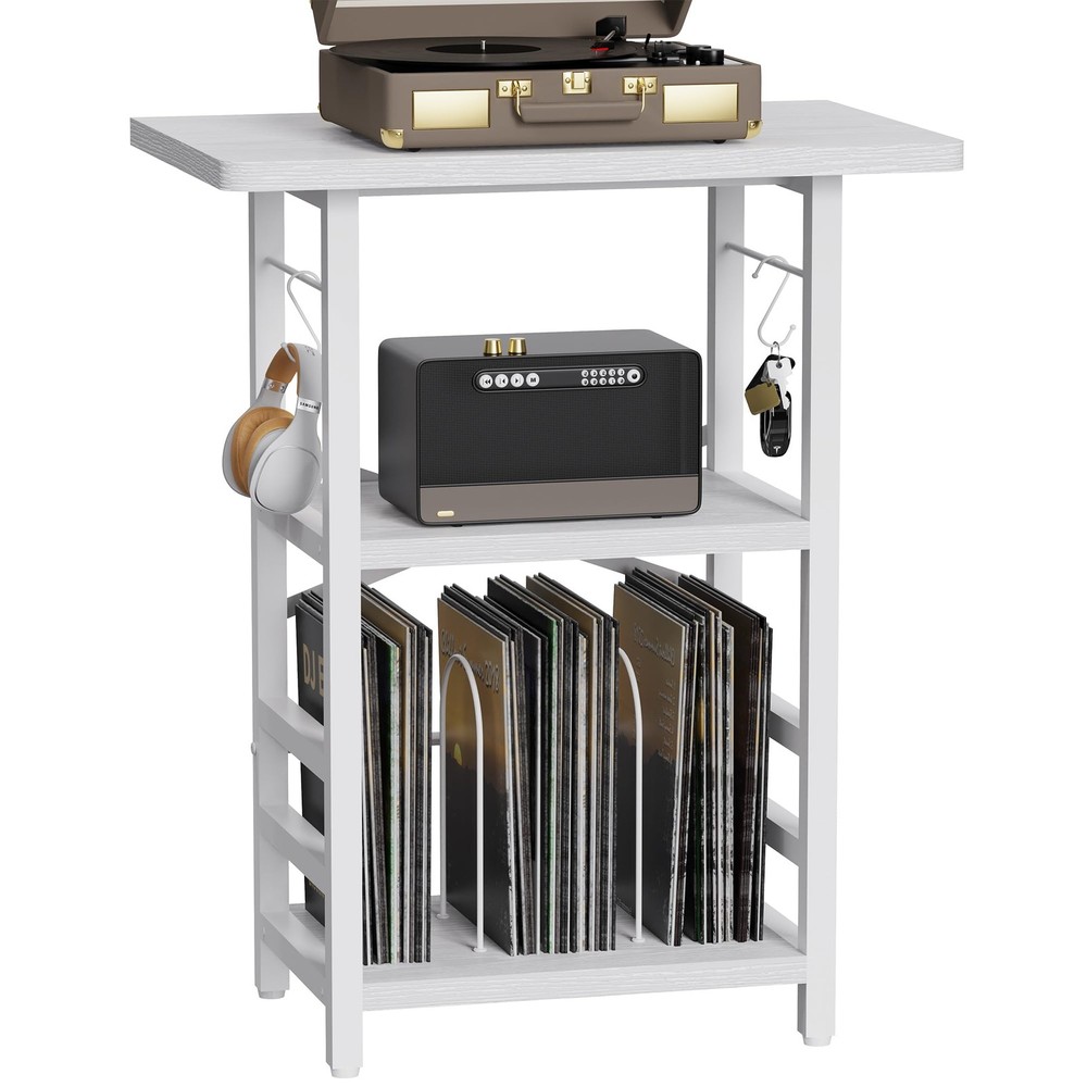 Display Your Vinyl Collection While Playing - Record Player Stand With Storage