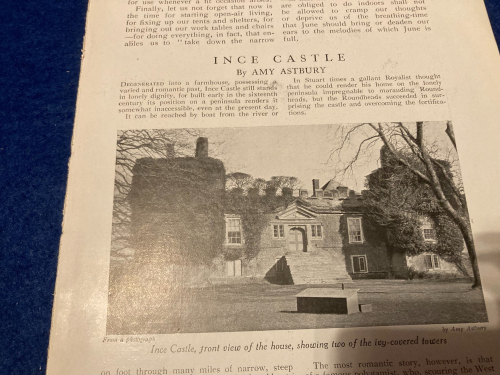 INCE CASTLE  ABSTRACT ARTICLE  SINGLE PAGE   page 25/18cm