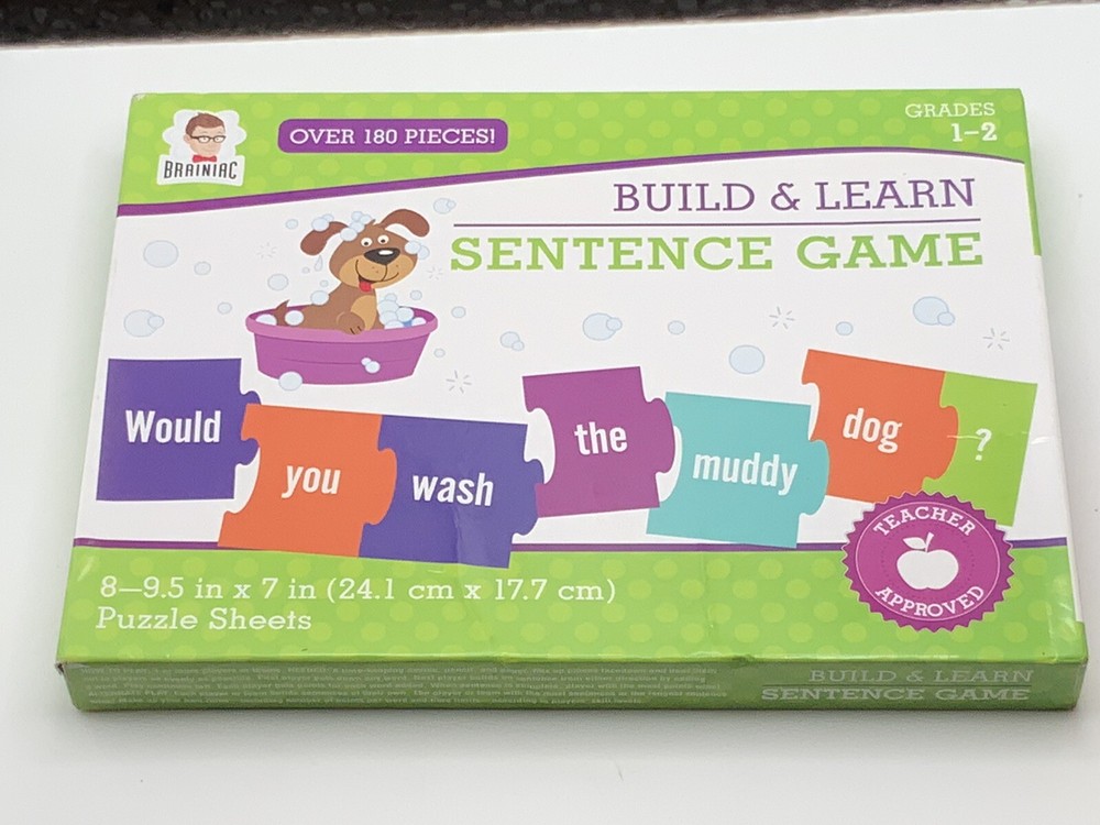 BRAINIAC Build & Learn Sentence Building Game Grades 1-2 Educational Teaching