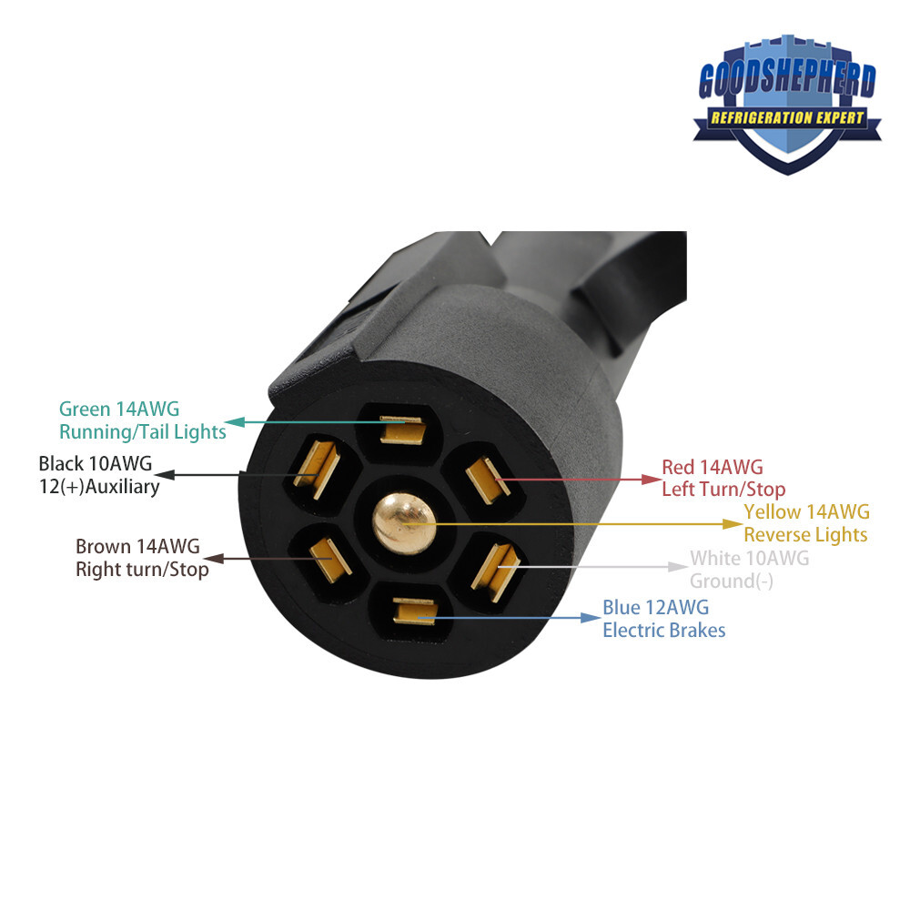 7Pin 7Way Trailer Cable Cord Wire Harness Plug Connector RV Truck 6-7-8-12-16FT