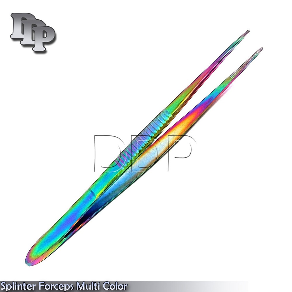 Splinter Forceps - Fine Point 4.5" Multi Color