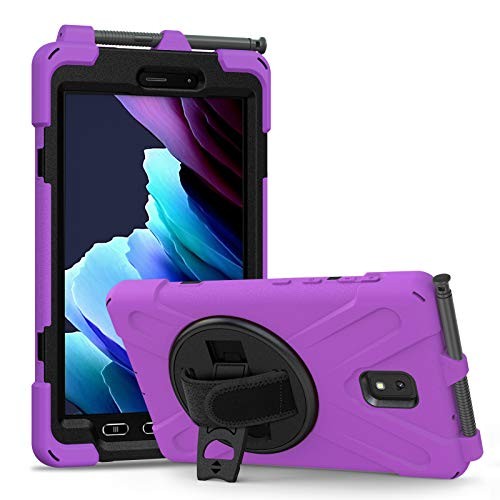 Samsung Galaxy Tab Active3/Active5 8.0 Case, with 360 Stand, Handle Purple