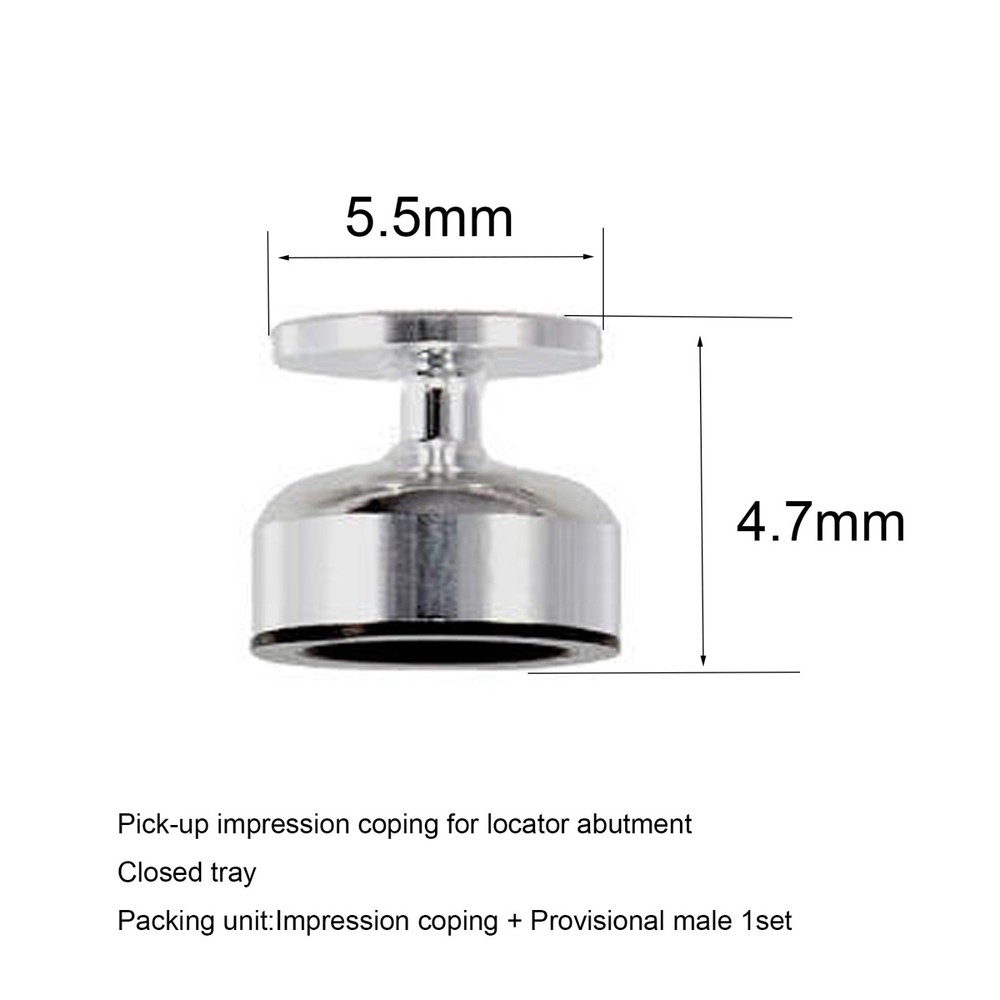Dental Closed tray locator impression coping W/Black Processing Insert fit ZEST