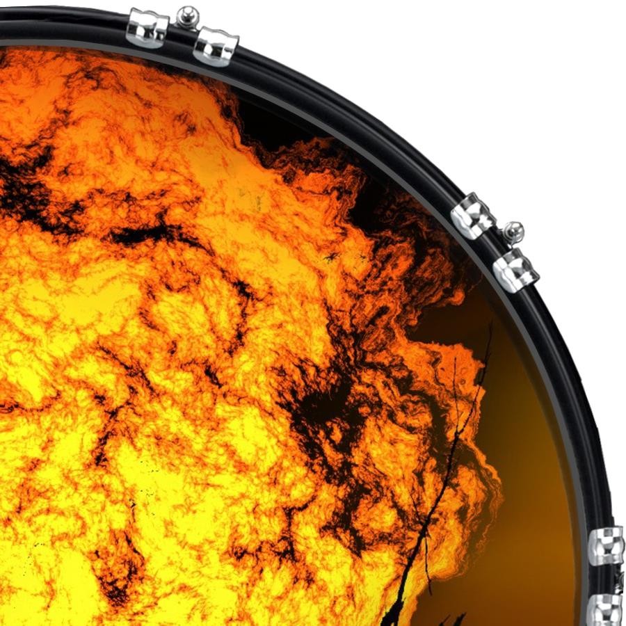 Custom 22" Kick Bass Drum Head Graphical Image Front Skin Explosive 4