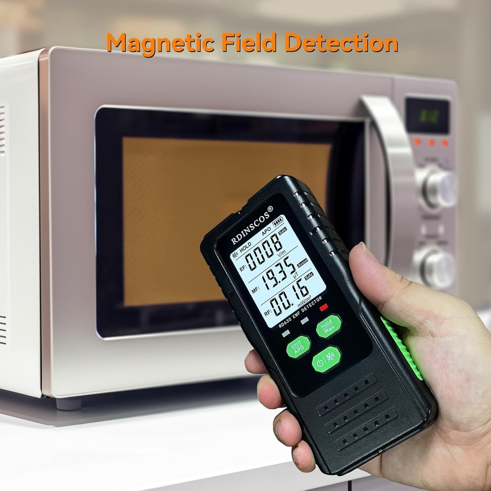 Smart EMF Meter for Home & Office: Three Radiation Detection with Mute Function