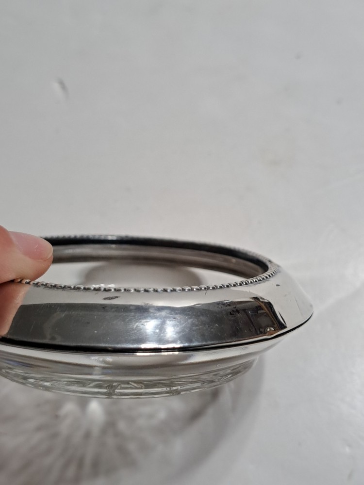 Frank M Whitington & Co Sterling 04 Silver & Glass Coaster