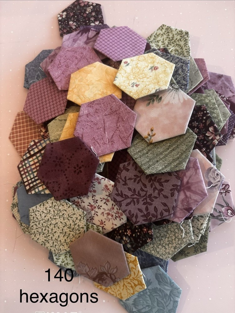 140 Vintage Hexagons Ready For Your Project