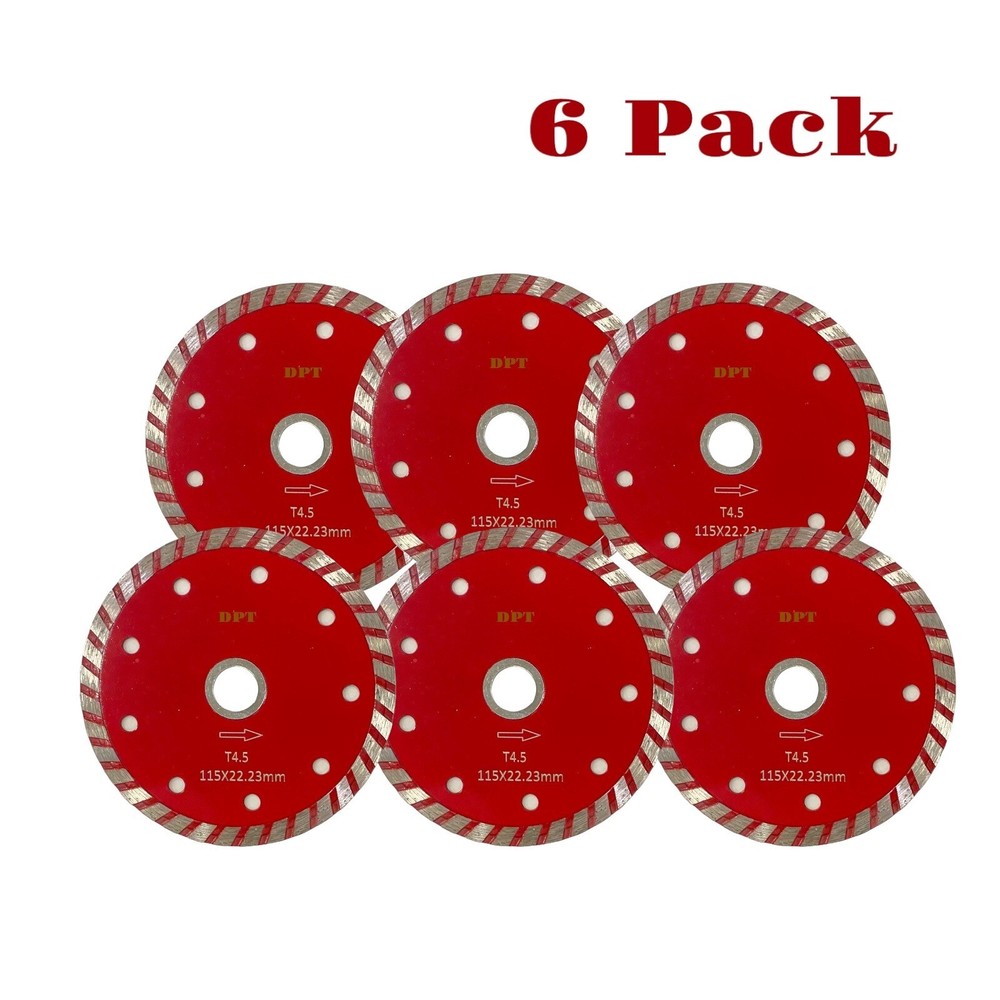 4-1/2 Diamond Saw Blade Cutting Tile Ceramic Concrete Stone Bricks Blocks 6 Pack