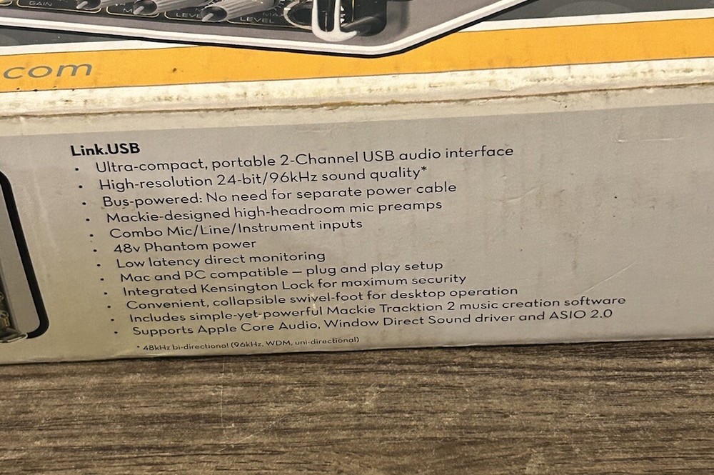 TAPCO Link Firewire 4x6 audio interface 2 Inputs, Fully Tested With Power Supply